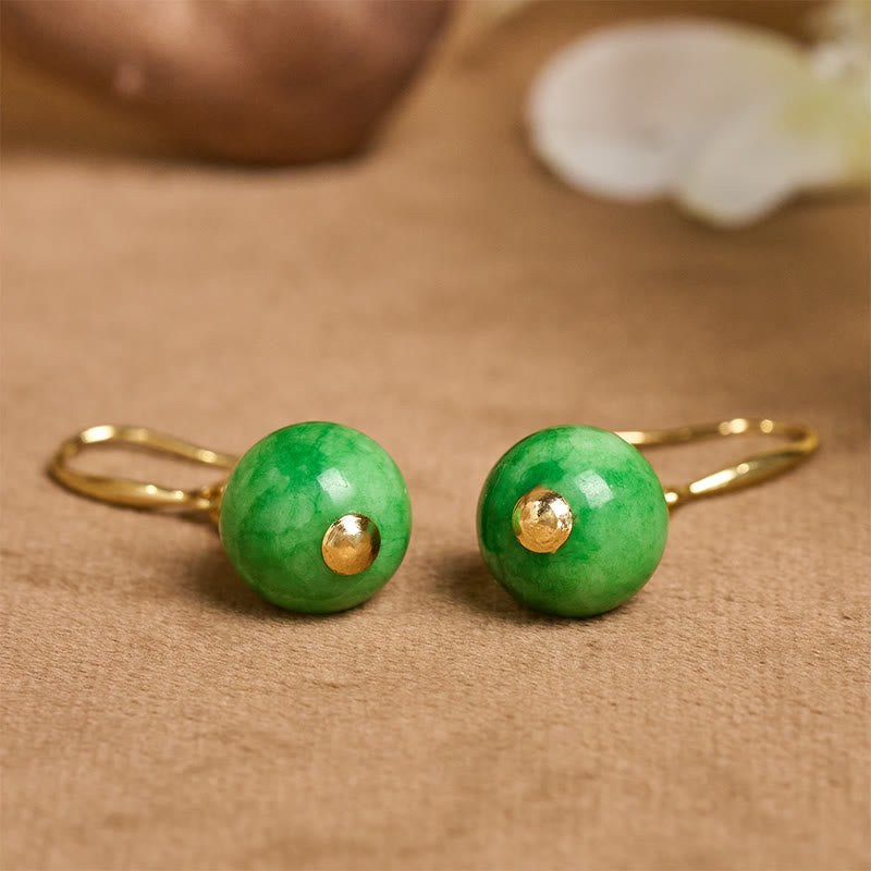 Fortune Jewel 925 Sterling Silver Green Chalcedony Strength Courage Earrings - Fortune Jewel