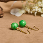 Fortune Jewel 925 Sterling Silver Green Chalcedony Strength Courage Earrings - Fortune Jewel