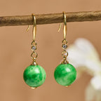 Fortune Jewel 925 Sterling Silver Green Chalcedony Strength Courage Earrings - Fortune Jewel