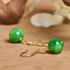 Fortune Jewel 925 Sterling Silver Green Chalcedony Strength Courage Earrings - Fortune Jewel