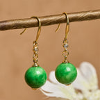 Fortune Jewel 925 Sterling Silver Green Chalcedony Strength Courage Earrings - Fortune Jewel