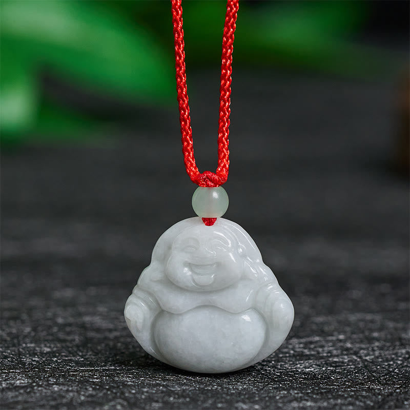 Fortune Jewel Jade Laughing Buddha Prosperity Necklace Pendant - Fortune Jewel