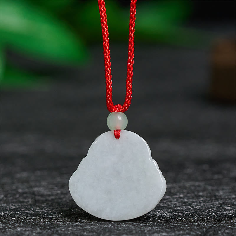 Fortune Jewel Jade Laughing Buddha Prosperity Necklace Pendant - Fortune Jewel