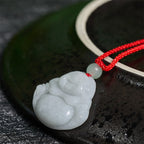Fortune Jewel Jade Laughing Buddha Prosperity Necklace Pendant - Fortune Jewel