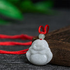 Fortune Jewel Jade Laughing Buddha Prosperity Necklace Pendant - Fortune Jewel