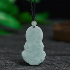 Buddha Stones Jade Kwan Yin Avalokitesvara Harmony Necklace Pendant - Fortune Jewel