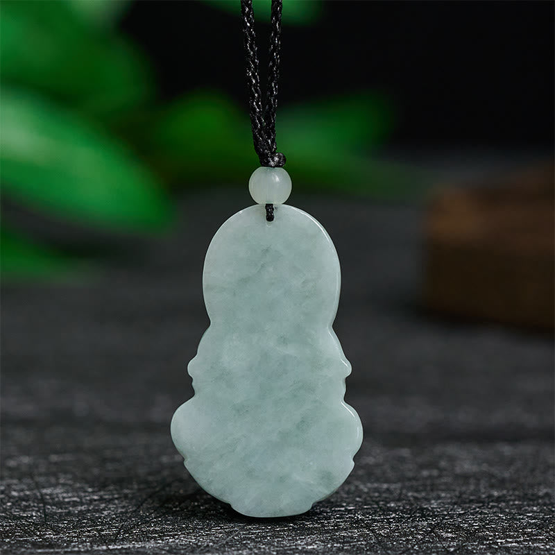 Buddha Stones Jade Kwan Yin Avalokitesvara Harmony Necklace Pendant - Fortune Jewel