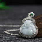 Fortune Jewel Jade Laughing Buddha Abundance Necklace Pendant - Fortune Jewel