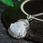 Fortune Jewel Jade Laughing Buddha Abundance Necklace Pendant - Fortune Jewel