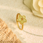 Fortune Jewel Plum Blossom Hetian Jade Copper Luck Ring - Fortune Jewel