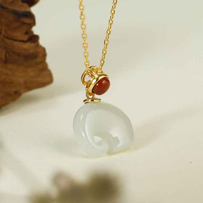 Fortune Jewel Elephant Hetian Jade 925 Sterling Silver Luck Necklace Pendant