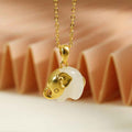 Fortune Jewel Elephant Hetian Jade 925 Sterling Silver Luck Necklace Pendant