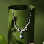 Fortune Jewel 925 Sterling Silver Mistletoe Keep Away Evil Spirits Necklace Pendant