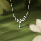 Fortune Jewel 925 Sterling Silver Mistletoe Keep Away Evil Spirits Necklace Pendant