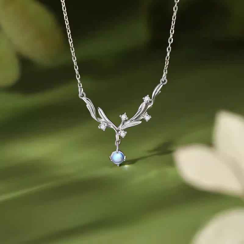 Fortune Jewel 925 Sterling Silver Mistletoe Keep Away Evil Spirits Necklace Pendant