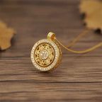 Fortune Jewel 925 Sterling Silver Eight Treasures Luo Pan Blessing Necklace Pendant