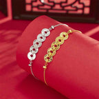 Fortune Jewel 925 Sterling Silver Five-Emperor Coins Protection Ring Bracelet Necklace Pendant