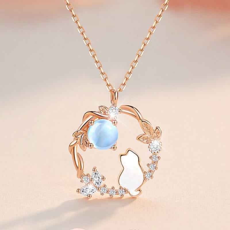 Fortune Jewel 925 Sterling Silver Cat Flower Blessing Earrings Bracelet Necklace Pendant