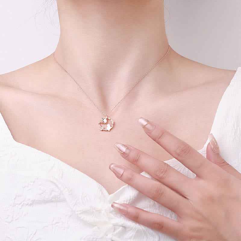 Fortune Jewel 925 Sterling Silver Cat Flower Blessing Earrings Bracelet Necklace Pendant