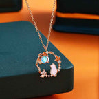 Fortune Jewel 925 Sterling Silver Cat Flower Blessing Earrings Bracelet Necklace Pendant