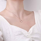 Fortune Jewel 925 Sterling Silver Cat Flower Blessing Earrings Bracelet Necklace Pendant