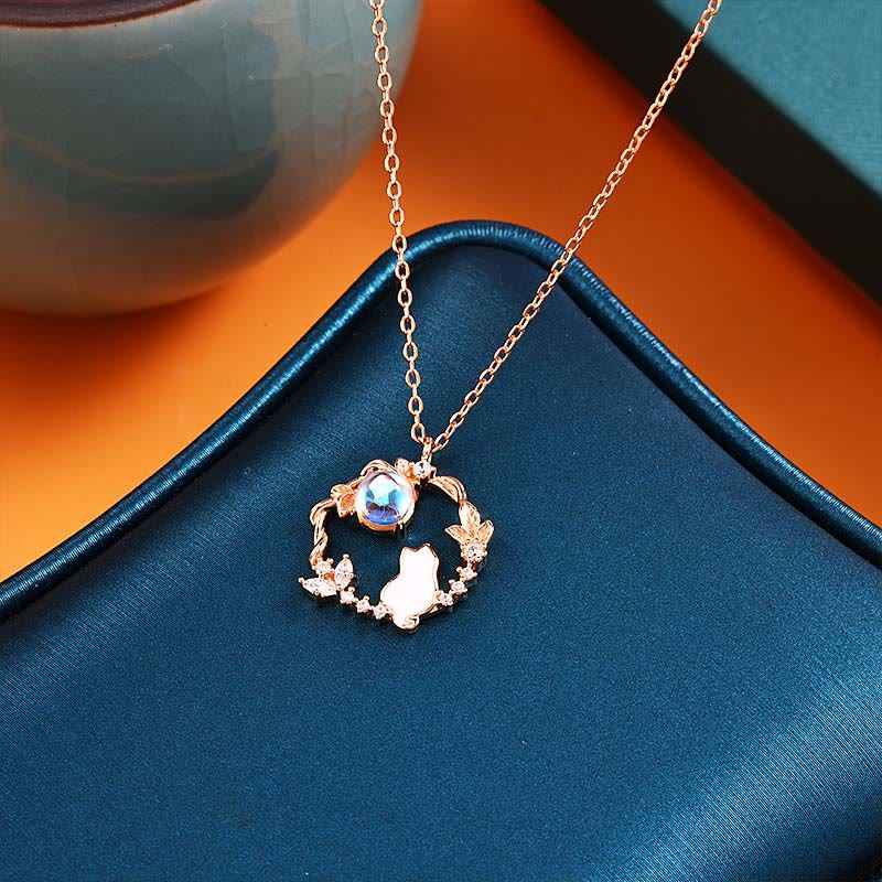 Fortune Jewel 925 Sterling Silver Cat Flower Blessing Earrings Bracelet Necklace Pendant