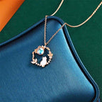 Fortune Jewel 925 Sterling Silver Cat Flower Blessing Earrings Bracelet Necklace Pendant