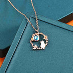 Fortune Jewel 925 Sterling Silver Cat Flower Blessing Earrings Bracelet Necklace Pendant