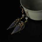 Fortune Jewel Handcrafted Silk Art Bamboo Design Copper Hook Luck Protection Dangle Earrings