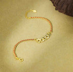 Fortune Jewel 925 Sterling Silver Five-Emperor Coins Red String Balance Bracelet
