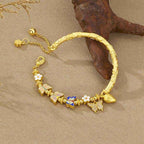 Fortune Jewel 925 Sterling Silver Butterfly Flower Balance Bracelet