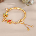 Buddha Stones 925 Sterling Silver Butterfly Flower Protection Bracelet