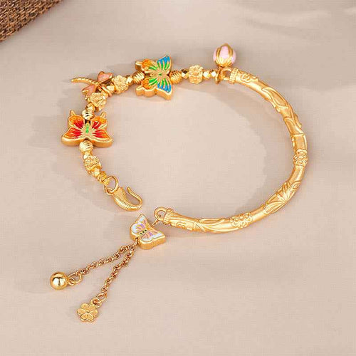 Buddha Stones 925 Sterling Silver Butterfly Flower Protection Bracelet