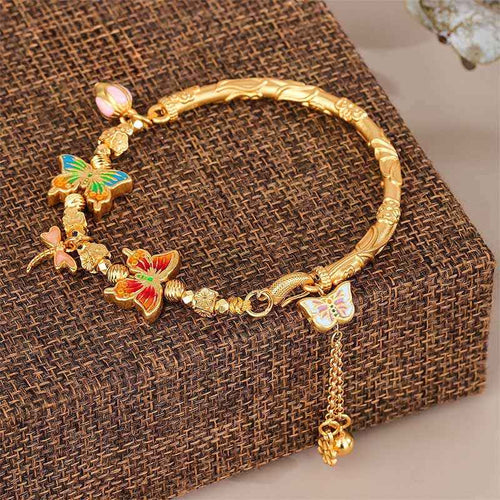Buddha Stones 925 Sterling Silver Butterfly Flower Protection Bracelet