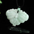 Buddha Stones Jade Butterfly Prosperity Necklace Pendant