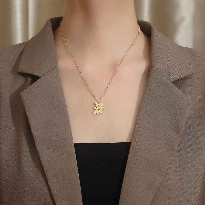 Fortune Jewel "FOR DEAREST MOTHER" Koala Titanium Steel Calm Necklace Pendants Includes Gift Message Card