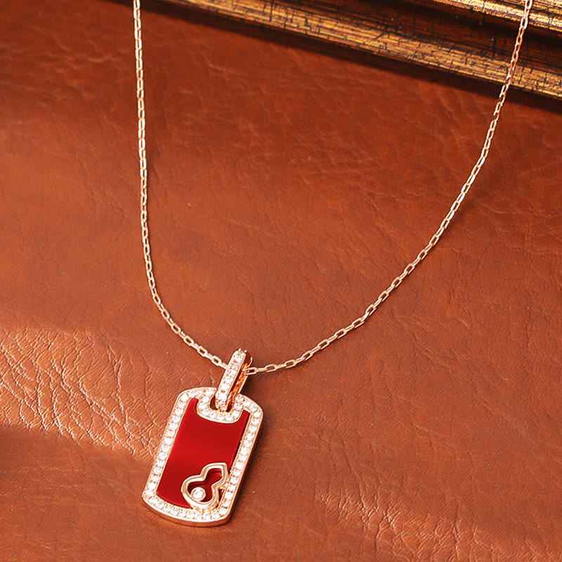 Fortune Jewel Gourd Hollow Design Copper Protection Necklace Pendant