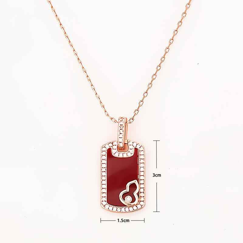 Fortune Jewel Gourd Hollow Design Copper Protection Necklace Pendant
