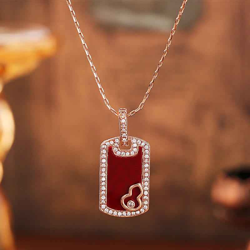 Fortune Jewel Gourd Hollow Design Copper Protection Necklace Pendant