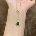 Fortune Jewel Colorful Gourd Hollow Design Copper Balance Necklace Pendant