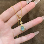 Fortune Jewel Colorful Gourd Hollow Design Copper Balance Necklace Pendant