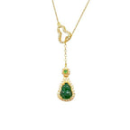 Fortune Jewel Colorful Gourd Hollow Design Copper Balance Necklace Pendant