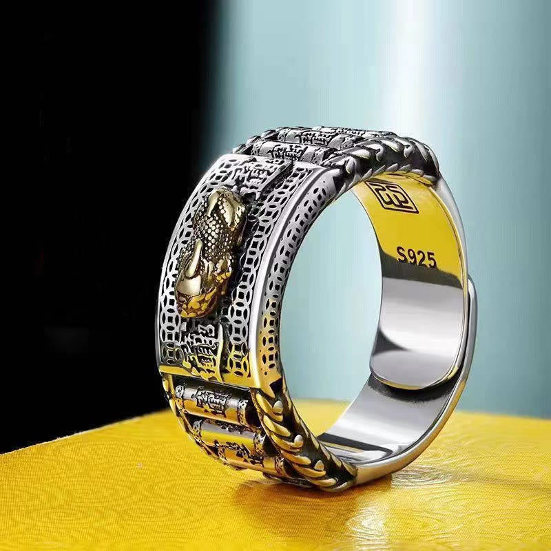 Fortune Jewel Lucky FengShui PiXiu Wealth Prayer Wheels Couple Ring