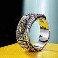 Fortune Jewel Lucky FengShui PiXiu Wealth Prayer Wheels Couple Ring