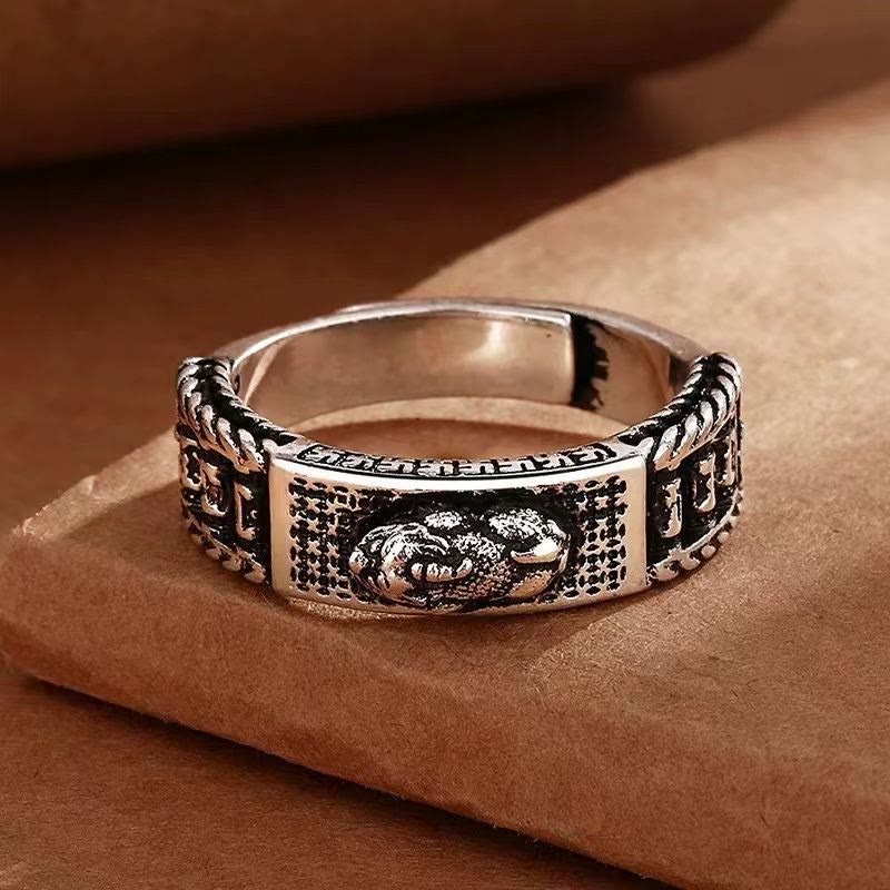 Fortune Jewel Lucky FengShui PiXiu Wealth Prayer Wheels Couple Ring