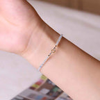 Fortune Jewel Natural Aquamarine Ultra-Fine 2mm Faceted Bead Peace Bracelet