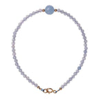 Fortune Jewel Natural Aquamarine Ultra-Fine 2mm Faceted Bead Peace Bracelet