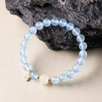 Fortune Jewel Natural Aquamarine Fu Character Lucky Fortune Healing Bracelet