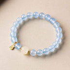 Fortune Jewel Natural Aquamarine Fu Character Lucky Fortune Healing Bracelet