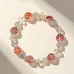 Fortune Jewel Natural Aquamarine Super Seven Crystal Sparkling Faceted Bead Peace Bracelet